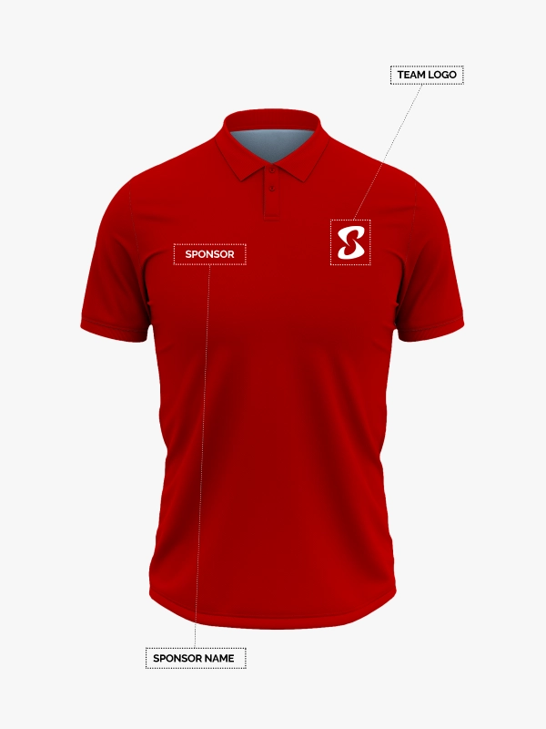 Custom Polo Sky Maroon Front