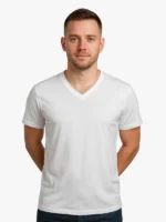 Custom V-Neck t Shirts Ultra Soft Add Your Text for Men & Women Unisex Cotton T Shirt - Image 4
