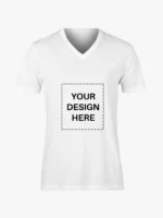 Custom V-Neck t Shirts Ultra Soft Add Your Text for Men & Women Unisex Cotton T Shirt - Image 2