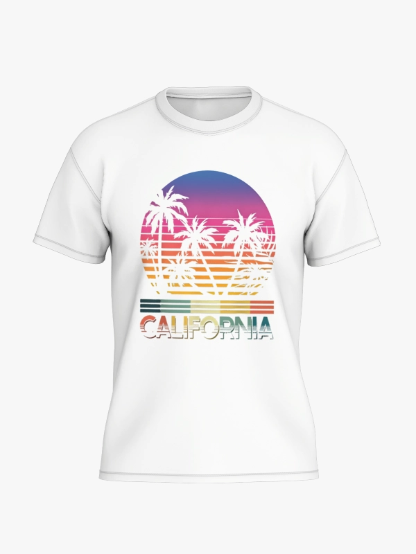 California Retro Palm Sunset Graphic T-shirt