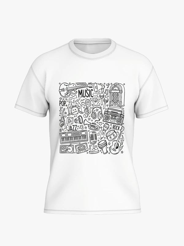 Music Doodle Graphic T-shirt