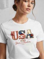 America 250 Years of Freedom Patriotic T-Shirt | USA Semiquincentennial 1776–2026 Graphic Tee