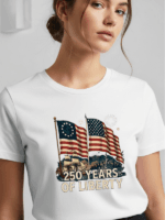 250 Years of Liberty Patriotic T-Shirt | American Flag USA 250th Anniversary Graphic Tee