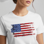 Vintage American Flag Patriotic T-Shirt | Distressed USA Flag Graphic Tee | Classic Red White Blue Independence Day Shirt