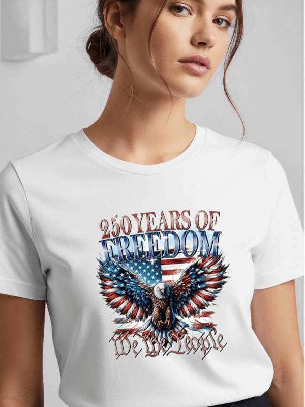 1 250 Years of Freedom Patriotic Eagle T-Shirt | We The People USA 250th Anniversary Graphic Tee - Image 1