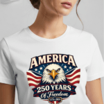 America 250 Years of Freedom Patriotic Eagle T-Shirt | USA 250th Anniversary 1776–2026 Graphic Tee