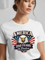 America 250 Years of Freedom Patriotic Eagle T-Shirt | USA 250th Anniversary 1776–2026 Graphic Tee