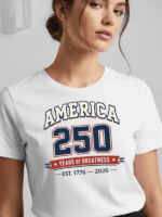 America 250 Years of Greatness T-Shirt | USA 250th Anniversary Patriotic Graphic Tee (1776–2026)