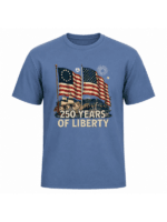250 Years of Liberty Patriotic T-Shirt | American Flag USA 250th Anniversary Graphic Tee - Image 15