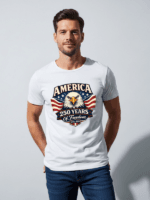 America 250 Years of Freedom Patriotic Eagle T-Shirt | USA 250th Anniversary 1776–2026 Graphic Tee - Image 4