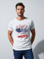 250 Years of Freedom Patriotic Eagle T-Shirt | USA Semiquincentennial American Flag 250th Anniversary Graphic Tee