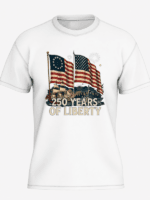 250 Years of Liberty Patriotic T-Shirt | American Flag USA 250th Anniversary Graphic Tee - Image 2
