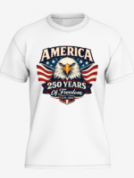 America 250 Years of Freedom Patriotic Eagle T-Shirt | USA 250th Anniversary 1776–2026 Graphic Tee - Image 2