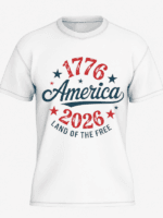 America 1776–2026 T-Shirt | Land of the Free USA 250th Anniversary  Patriotic Graphic Tee - Image 3