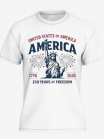 United States of America 250 Years of Freedom T-Shirt | Statue of Liberty USA 250th Anniversary 1776–2026 Patriotic Graphic Tee - Image 3
