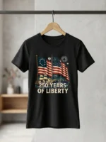 250 Years of Liberty Patriotic T-Shirt | American Flag USA 250th Anniversary Graphic Tee - Image 6