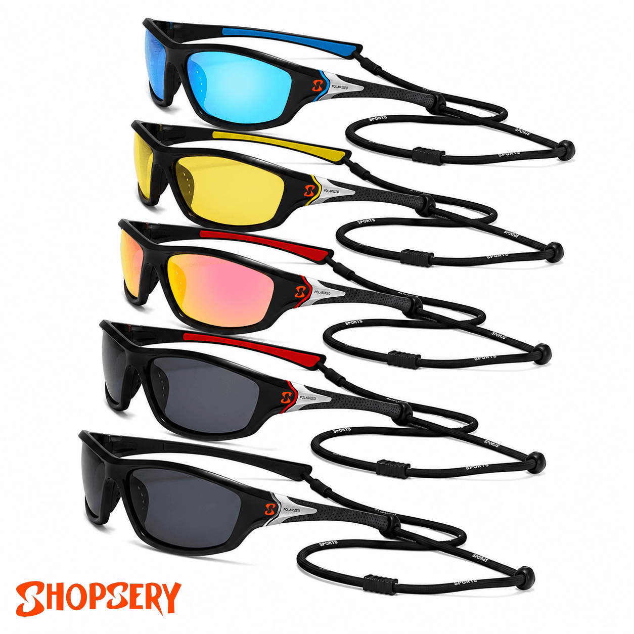 5 Combo Shopsery Sports Polarized Sunglasses for Men – 5 Pack Combo | UV400 Protection | HD Polarized Outdoor Driving Cycling Fishing Sunglasses - Image 1