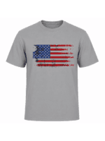 Vintage American Flag Patriotic T-Shirt | Distressed USA Flag Graphic Tee | Classic Red White Blue Independence Day Shirt - Image 11