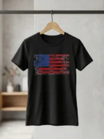 Vintage American Flag Patriotic T-Shirt | Distressed USA Flag Graphic Tee | Classic Red White Blue Independence Day Shirt - Image 6