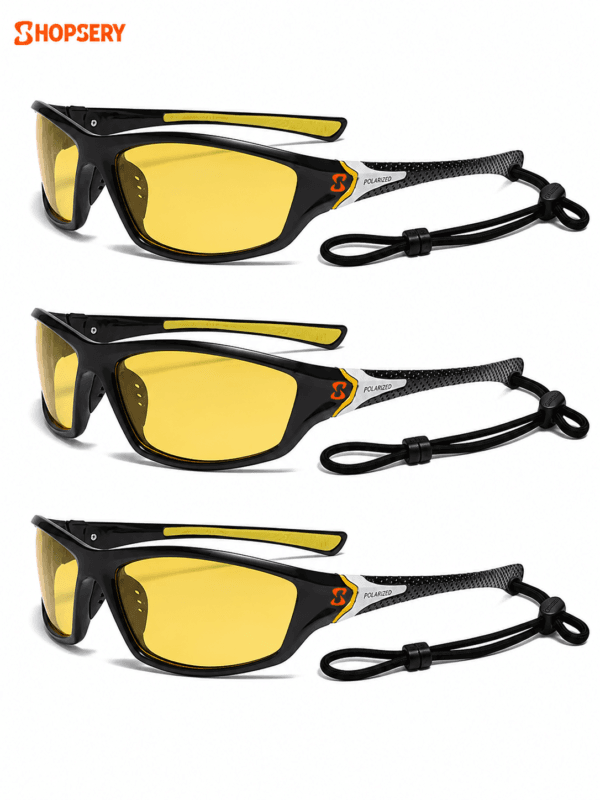 Shopsery Polarized Sports Sunglasses for Men 3 Pack Combo – UV400 Protection | HD Polarized Driving, Fishing & Cycling Sunglasses - Image 2