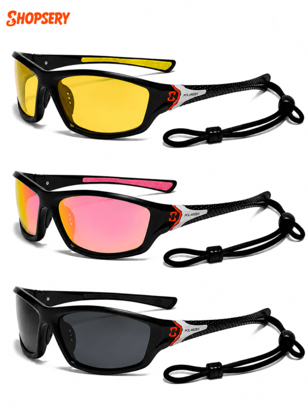 Shopsery Polarized Sports Sunglasses for Men 3 Pack Combo – UV400 Protection | HD Polarized Driving, Fishing & Cycling Sunglasses - Image 13