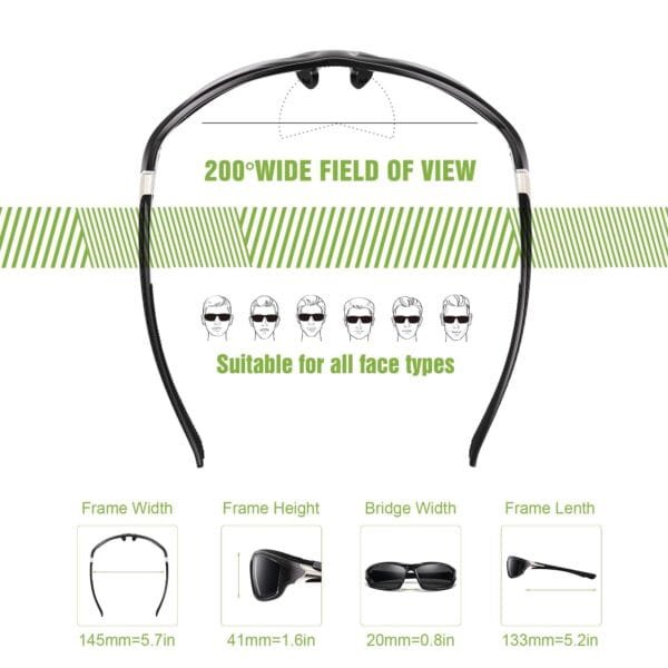 Shopsery Sports Polarized Sunglasses for Men – 5 Pack Combo | UV400 Protection | HD Polarized Outdoor Driving Cycling Fishing Sunglasses - Image 8